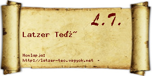 Latzer Teó névjegykártya